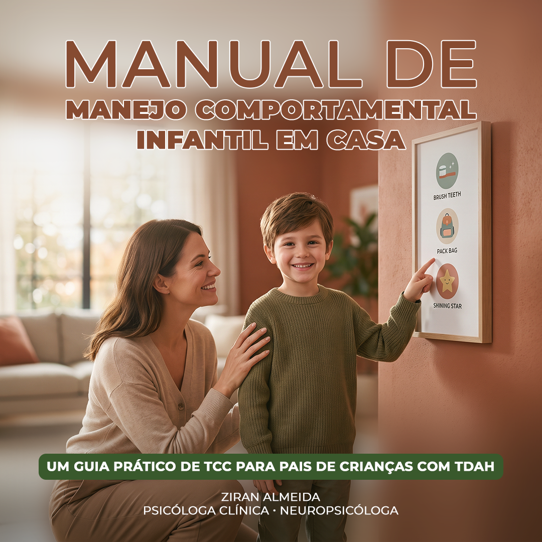 Capa do e-book Manual de Manejo Comportamental Infantil em Casa, de Ziran Almeida